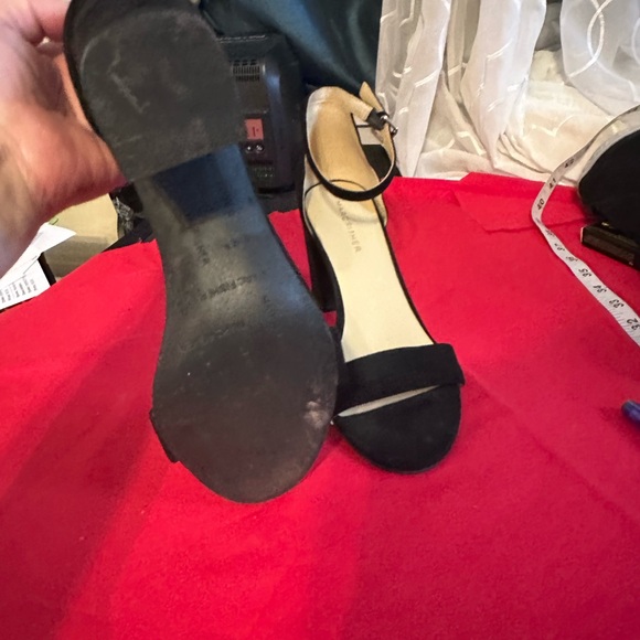 Marc Fisher Black Suede Ankle-Strap Block Heel Sandals - Picture 4 of 4